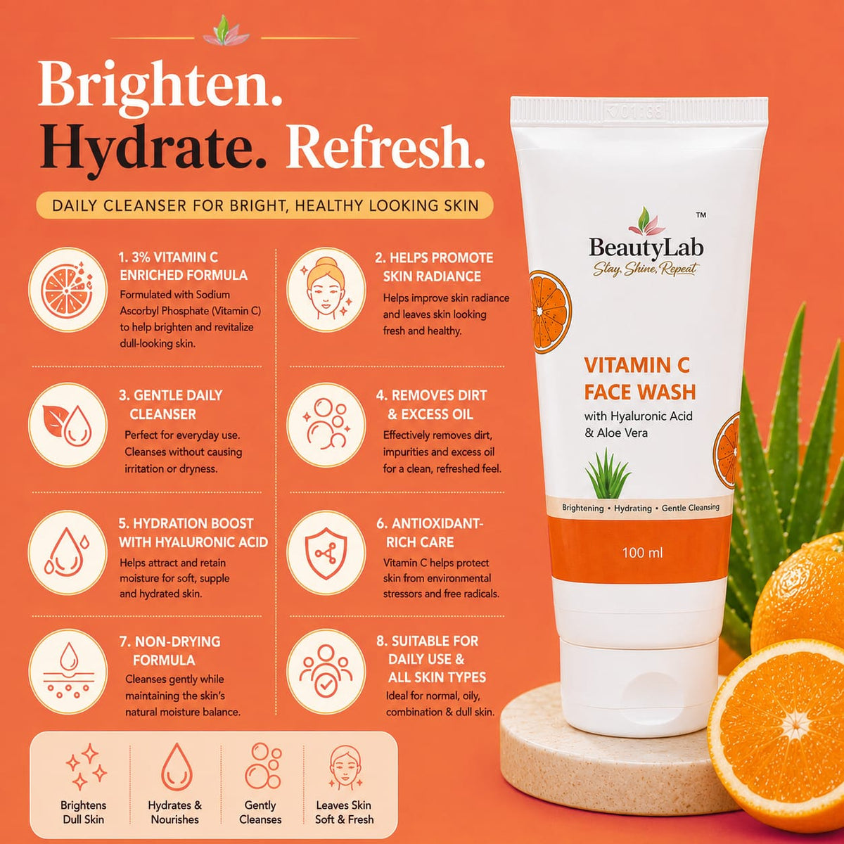 BeautyLab Vitamin C Face Wash enriched with Hyaluronic