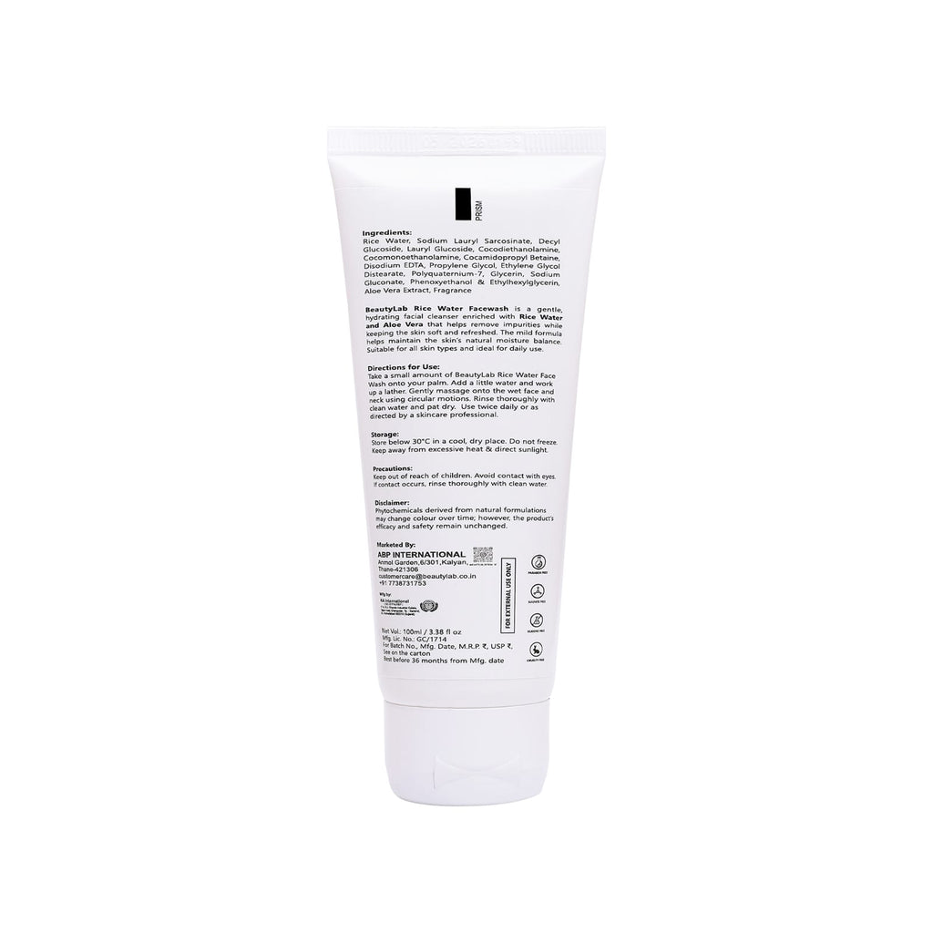 BeautyLab Rice Water Face Wash with Alovera