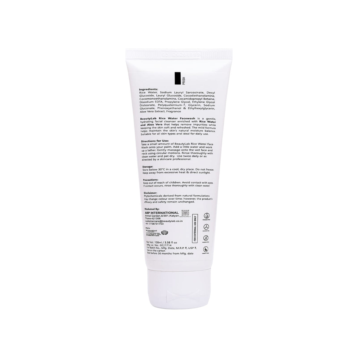 BeautyLab Rice Water Face Wash with Alovera